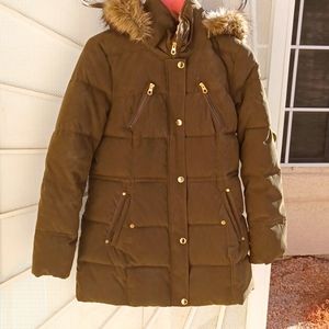 Women's Faux-Fur-Trim Hooded Puffer Coat
